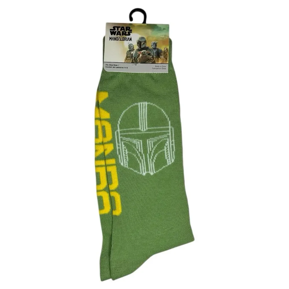 1x Star Wars Mandalorian Novelty Crew Socks Adult Set Size 6-12